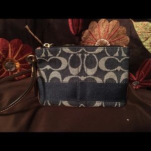 Blue Coach Wristlet